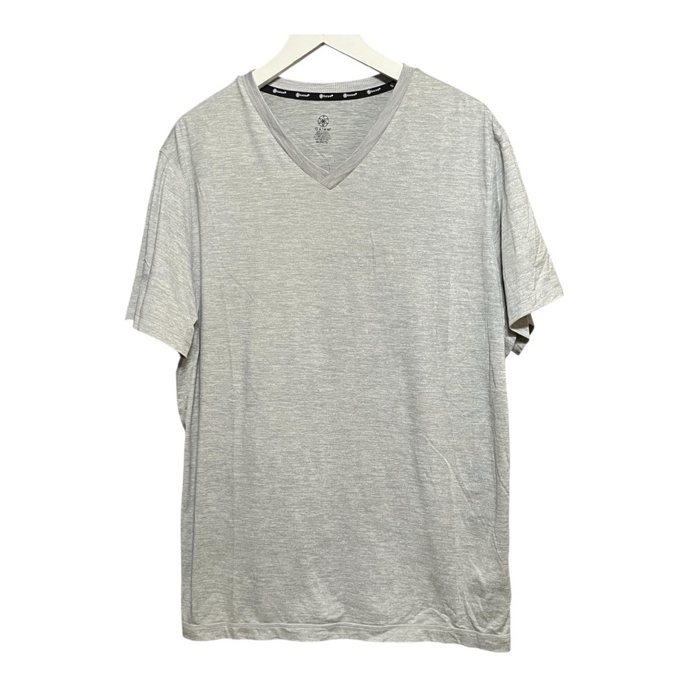 GAIAM Men’s Gray Short Sleeve Tee V-Neck XL